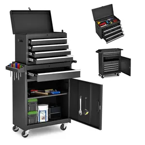 5-Drawers Rolling Tool ChestCabinet with Locking System andSliding Drawers,Heavy-Duty Cold-Rolled Steel, Large Capacity for ToolStorage