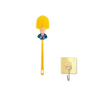 Humorous Trump Toilet Bowl Brush with Free Hook Holder Set Novelty Gag Gift Funny Cleaning Tool Make Toilet Great Again Comical Bathroom Prank Accessory Viral TikTok Trending Quirky Gift Ideas for Family Friends No Base
