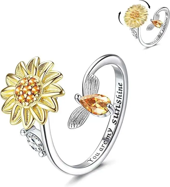 Worry Ring-You Are My Sunshine Spinner Worry Rings-Fidget Ringsfidget Ring Spinner Ring