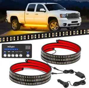 Nilight 2PCS 70 Inch Strobe Light Strip with Controller 864 LED Amber Running Board Lights Flexible Side Flashing Working Safety Waterproof for Truck Construction Pickup