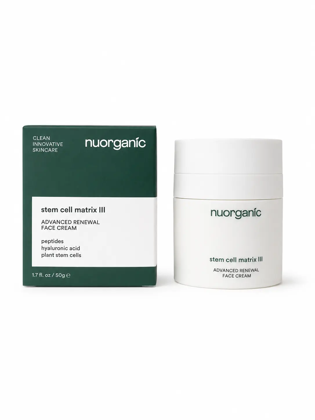 nuorganic NEW LAUNCH Stem Cell Matrix III Advanced Peptide Renewal Face Cream, Hydrating Face Cream, Anti-Aging Daily Skincare, Moisturizing, Lightweight with Repair and Restore Benefits
