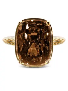 Sterling Silver Elongated Cushion Chocolate CZ Cocktail Ring