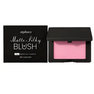 Pink Matte Silky Blush Adheres Well To The Makeup, Easily Smudges, And Looks Tender, Light And Skin-Friendly For Daily Makeup