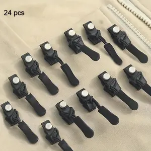 24-Piece Quick Detach Zipper Repair Kit, 8 Small + 8 Medium + 8 Large, Ideal for Clothing, Luggage, Backpacks, Various Sizes