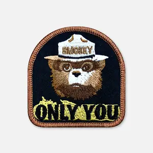 SMOKEY BEAR Patch - Classic Trucker Patch Collection - 2.5" x 2.5" Heavy Twill Embroidered Patch with "ONLY YOU" Text & Smokey Bear Design