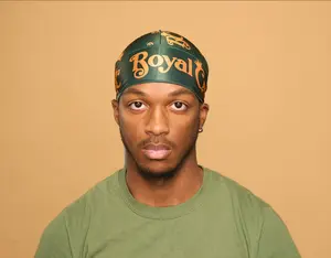 Silky Satin Durag for 360 Waves | Green and Orange