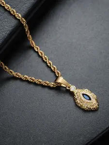 Personalized Vintage Stainless Steel Necklace, Unisex Devil Eye Pendant for Parties, Unique Fashion Accessory, Ideal Gift for Any Occasion, High End Necklace, Exquisite Jewelry Gift