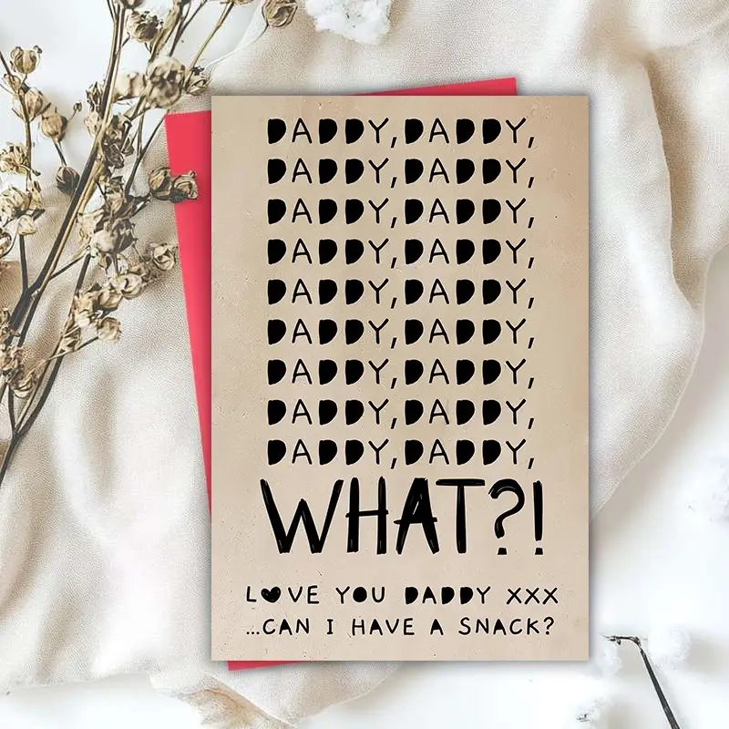 1PC Funny Daddy Snack Father's Day Card for Dad Stepdad, Humorous Fathers Day Cards Gift from Son Daughter Kids, Hilarious Happy Dad Birthday Card for Him, Greeting Cards