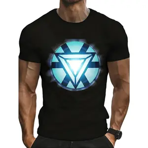 Casual, Men's T-Shirt, Iron Man Arc Reactor, Everyday Wear, Summer, Gift For Fans