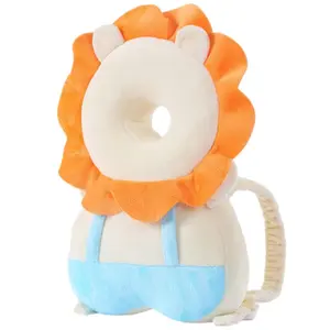 Head Protector Adjustable Head Protection Backpack Wear Safety Pad (White Lion)