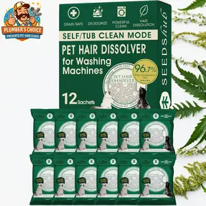 [New 12 Packs] SeedsHub Pet Hair Dissolver for Washing Machines - Ultra-Concentrated Enzymatic 5-in-1 Cleaner, Washer Tub Clean for Dog & Cat Hair, Top & Front Load, 6 Packs/3.53 oz each Laundry Cleaner TikTokShopSpringGlowUp
