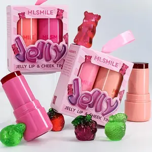 Long Lasting Blush Stick, 2 Counts Natural Look Jelly Blush for Cheeks, Lips, Eyes, Lightweight Blush, Soft Color Shadow, Suitable for All Skins