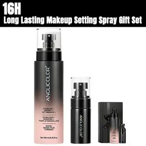 Makeup Fixing Spray Gift Set - 16H Long-Lasting Hold, 15s Quick Film-Forming, Sweatproof, Oil-Control, Hydrating, Soothing, Smudge-Proof, Waterproof, with Empty Travel Bottle, for All Skin Types, Daily Use & Date Night