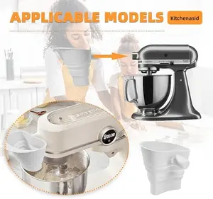 Silicone Foldable Flour Funnel for KitchenAid Mixer Mess-Free Guided Pouring Accessory Easy Clean & Durable for Baking & Cooking Prep