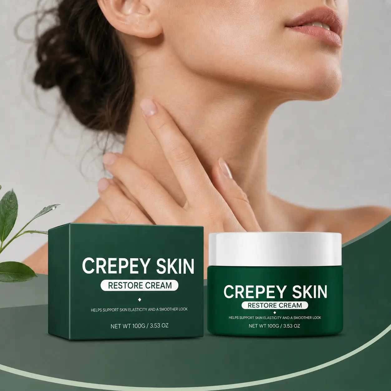 100g Crepey Skin Moisturizing Cream, Gentle Hydrating and Nourishing Body Care for Women and Men, Daily Skin Care, Gift for Family and Friends, 3.53 oz