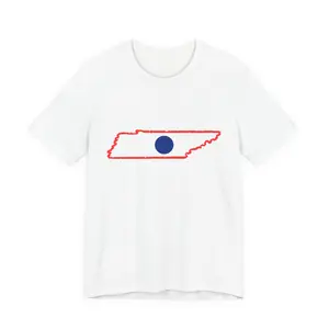 The Blue Dot Tennessee Outline Tee - Soft Cotton Unisex T-shirt with Short Sleeve Political Statement for Inclusive Sizing S to 4XL