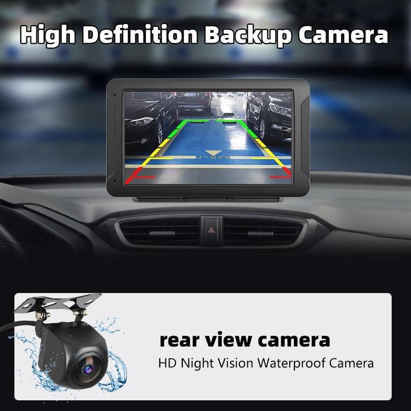 Wireless Apple Carplay Car Screen, 7 Inch HD Portable Car Stereo Touch Screen with Apple CarPlay and Android Auto/Reversing Camera/Bluetooth/GPS Navigation/AUX for All Vehicles, Fathers Day Gift