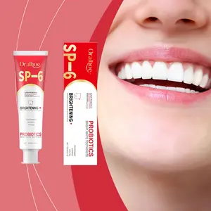 SP-6 Oralhoe Whitening Toothpaste for Teeth Whitening/Brightening & Fresh Breath, 6 Probiotics Formula for Gum Health, Fluoride-Free, Minty Fresh Flavor.