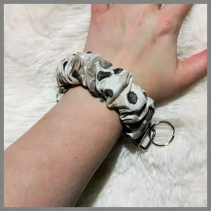 Scrunchie Wristlet Keychain || Boho Polka Dots