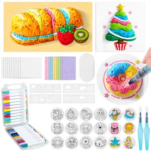 72Pcs Magic 3D Foam Art Kit – No-Mess Texture Painting for Kids, Sensory DIY Craft Set with 46 Foam Sheets + 24 Markers + 2 Water Brushes, Screen-Free Creative Toy Gift