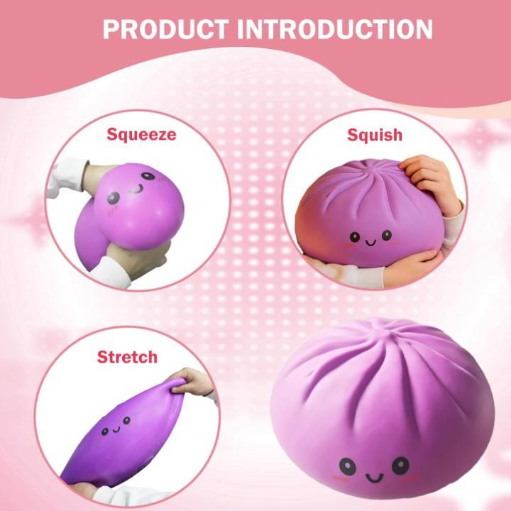 Giant Glitter Rainbow Dumpling Squishy | Ultra Soft Slow Rebound Fidget Toy, Anxiety Relief Decompression Gift for Kids & Adults