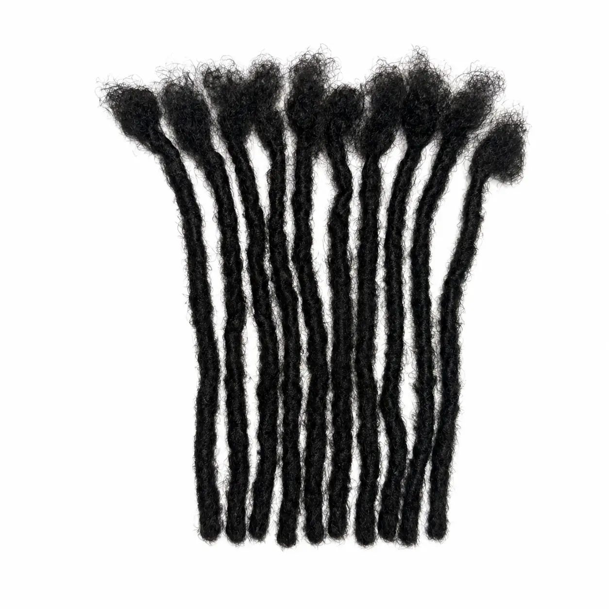 Beauday 10 Strands Replacement dreadlocks 0.6cm 100% Human HairLoc Extensions Natural Look Soft Dreadlocks Afro Kinky Curly Ultra Soft Lightweight  No Shedding