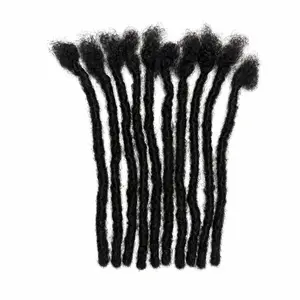 Beauday 10 Strands 0.6cm100%HumanHairLoc Extensions Natural Look Soft Dreadlocks Afro Kinky Curly Ultra Soft Lightweight  No Shedding