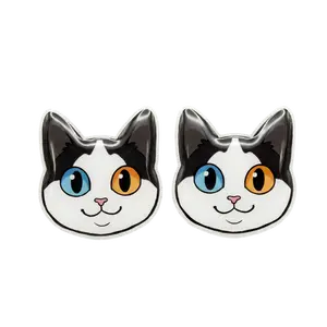 Heterochromia Cat Black White Titanium Stud Earrings