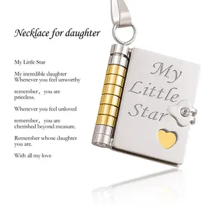 My Little Star Book Necklace for Daughter – Meaningful Jewelry Gift for Birthday, Graduation, or Special Occasions
