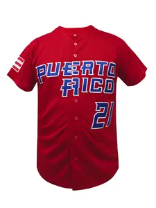 #21 Puerto Rico Classic Mens Baseball Jersey Stitched, Stylish Jersey, Ideal for Training & Casual Outdoor Activities, All-Season Sports Wear