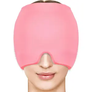 Migraine Headache Relief Cap Hat Full Head ice Pack Wrap Cooling Gel Ice Beanie Cold Cap Hot/Cold Compress Therapy for Sinus, Stress, Tension, Head Pain Relief, Women Lightweight Breathable Skull Mask