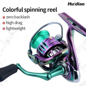 Huidiao RB Zero Play Spinning Reel 2000-7000 Series 3+1 Shielded Bearings for Smooth Casting 12KG/26LB Max Drag 5.2:1 Gear Ratio Screw-in Metal Rocker Arm for Freshwater & Saltwater Fishing Outdoors Reel