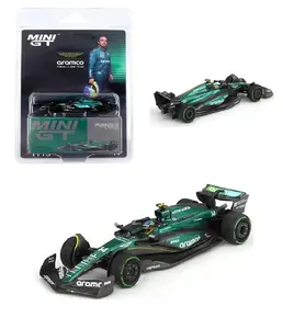 MINI GT 1:64 Aston Martin AMR24 #14 Fernando Alonso F1 2024 Canadian GP Diecast Model MGT01113-3D