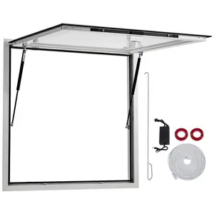 GARVEE Concession Window for Food Trucks & Stands-36 x 24Inch,85° Weatherproof Awning Door with Dual-Point Lock | Heavy-Duty Aluminum Frame Service Window (Glass Not Included)