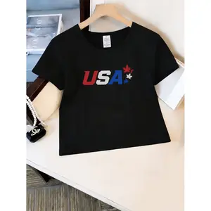 Women's Raglan Soccer Jersey Mockup with USA Graphic, Short Sleeve, Clean Casual Sportswear, Front Limited Artwork