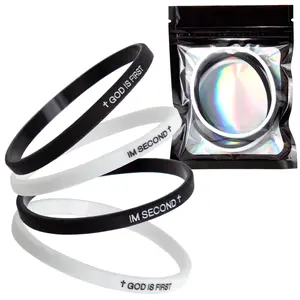 Bible Silicone Wristbands with "God is First, I'm Second" Engraving, Religious Jewelry Gift for Men & Women, Bible Verse Bracelet