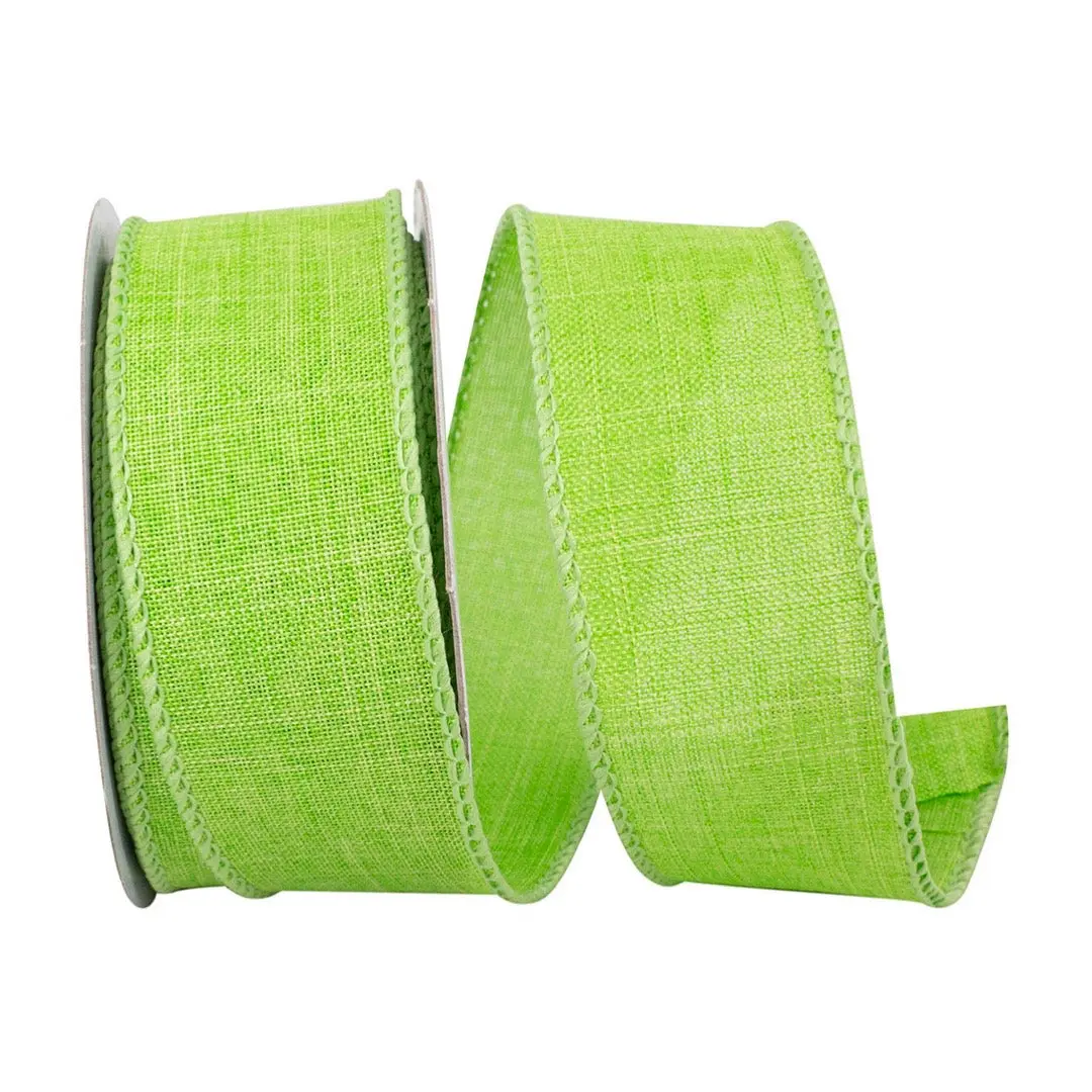 Lime Linen Ribbon, 1.5" X 10YD