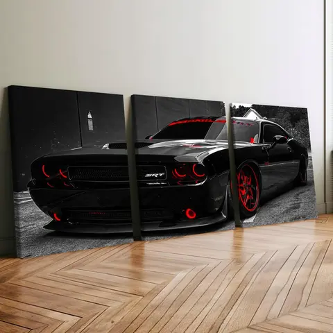 3-Piece Wood Framed Canvas Art Print Set, Modern Artistic Racing Car Decorative Wall Posters, High-Definition Waterproof Home Decoration Artwork Hanging, Living Room Decorations, Decoration Items