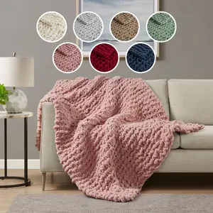 Madison Park Handmade Throw Blanket, Luxuriously Soft Gift Blankets, Lightweight & Breathable All Seasons 50" W x 60" L