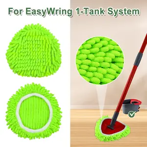 Thickened triangular soft mop replacement head, compatible with the O-cidar single-tank system, machine washable, and highly absorbent