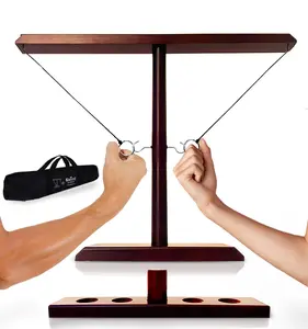 SWOOC Games - Battle Hooks XL Hook and Ring Game with Ladder - 5+ Games Included - 20 Second Setup - Hook and Ring Toss Game for Adults - Tabletop Ring Hook Game - Hook and Ring Toss Game - Hook Ring Game - Ring On A String drinking game party game
