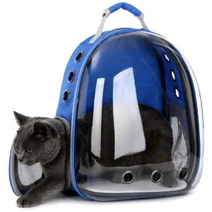 Bubble Window Cat Backpack Carrier – Breathable Pet Travel Backpack with Ventilation Holes & Mesh Panel for Cats & Small Dogs
