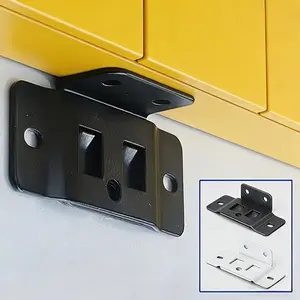 8 Sets (16pcs) + 40pcs Installation Screws, Metal Fixing Buckle Two-In-One Insert, Furniture Laminate L-Shaped 90-Degree Connector, Thickened Bracket Home Improvement Hardware, Easy Installation Without Complicated Tools