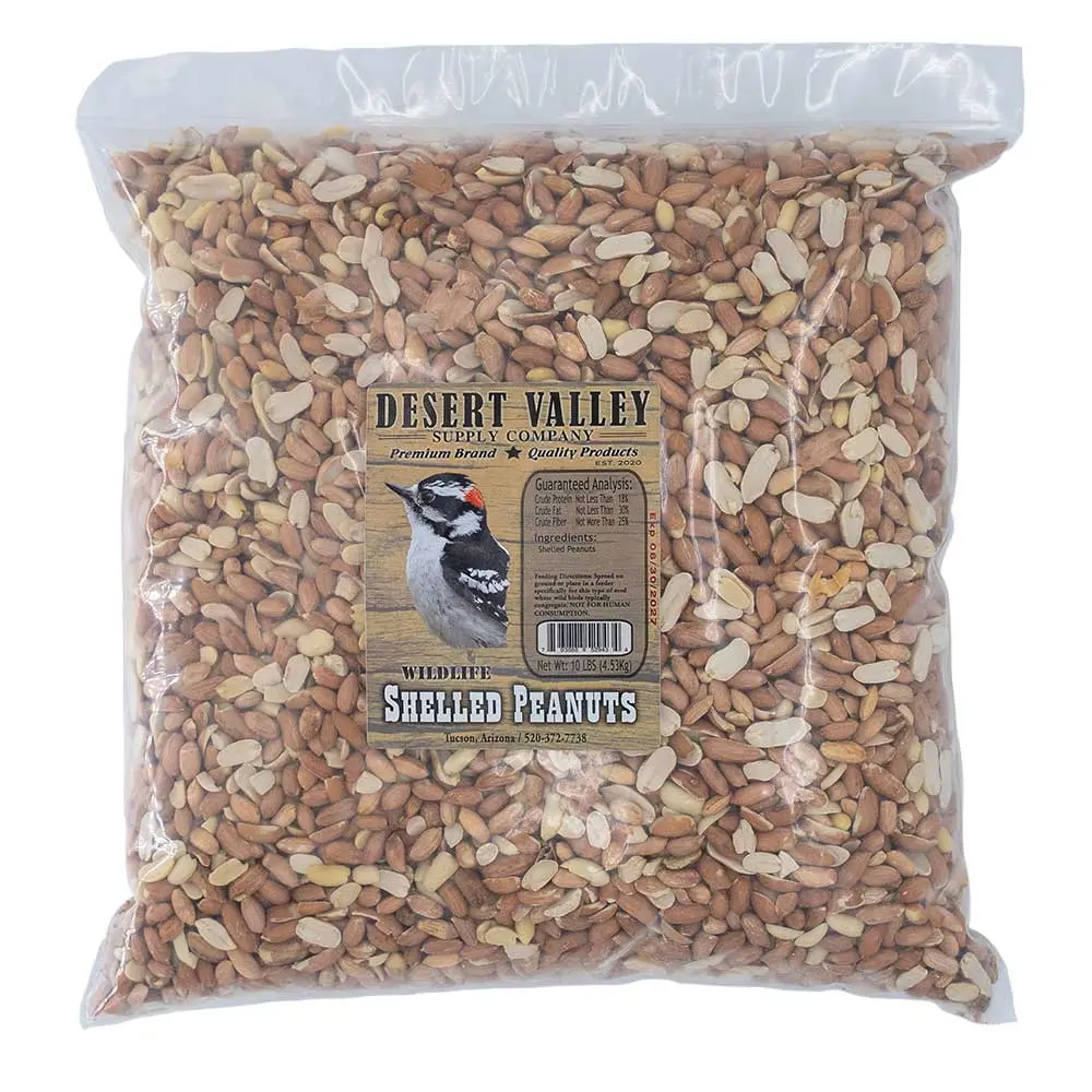 Desert Valley Shelled Peanuts - Raw - All Natural - Non-GMO - Premium Peanuts out of the Shell for Wild Birds and Wildlife