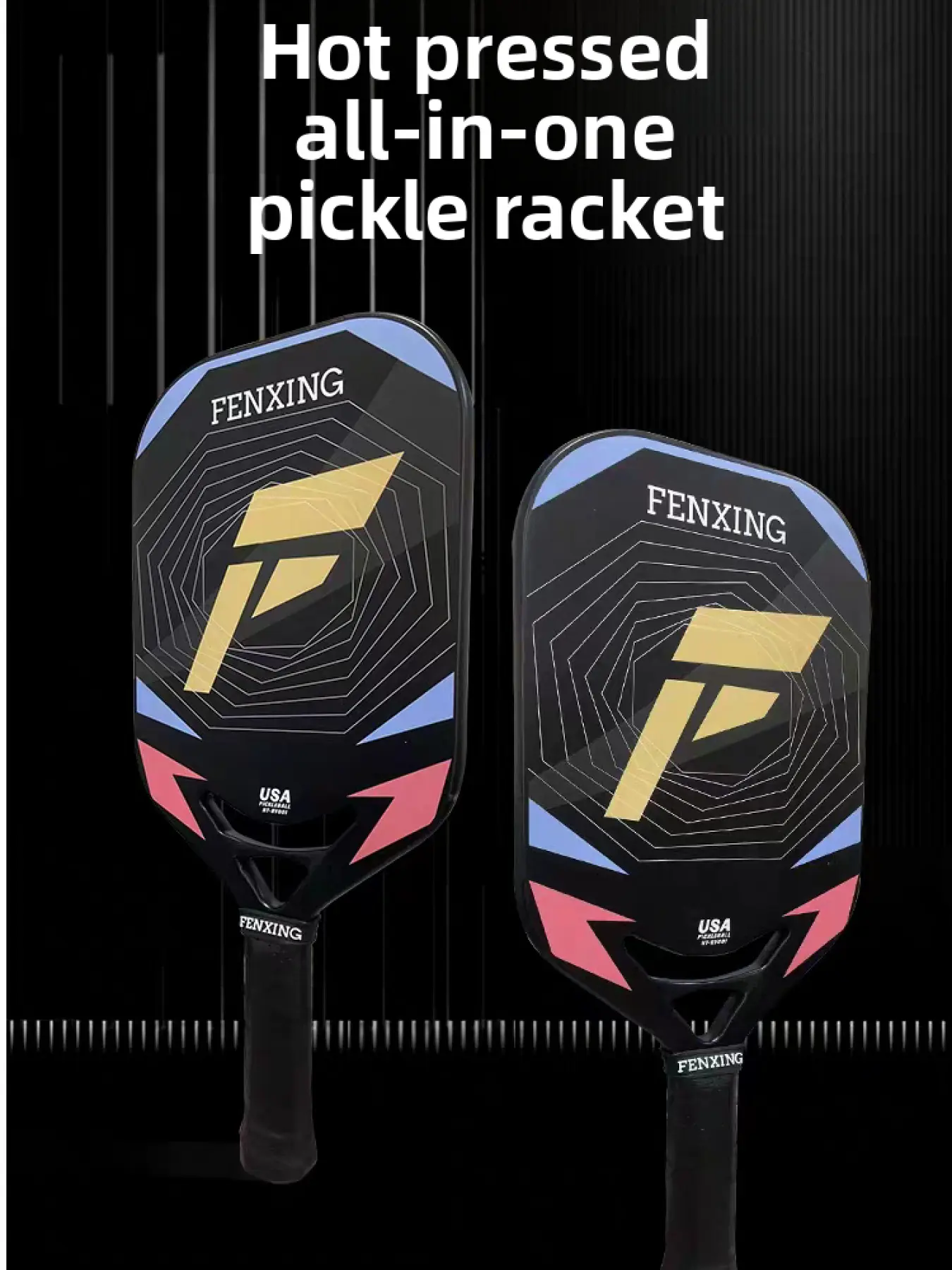 One Piece T700 Carbon Fiber Pickleball Racket Heat Pressed Textured Frameless One-piece Strong Strike Ultra-light Offensive Competition Training Racket