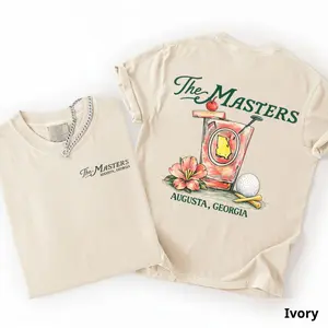 Comfort Colors Augusta Georgia Masters Golf Shirt, Azalea Floral Watercolor Graphic Tee, Golf Shirt For Women