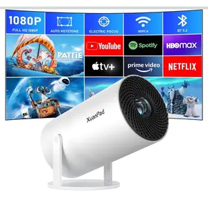 XuanPad Projector Full HD 1080P WiFi & Bluetooth Connectivity Auto Keystone Electric Focus for Streaming Services