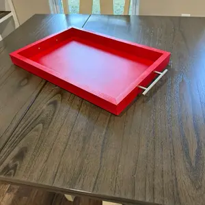 Handmade wooden Tabletop Countertop Dresser Tray with Durable Handles for Versatile Use