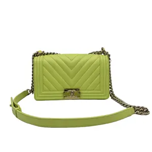 Pre-owned CHANEL HZ8 Le Boy Series – Avocado Green 70993