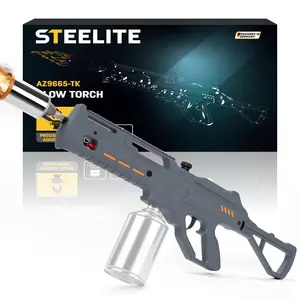 【FathersDayGift】STEELITE Powerful Propane Torch Gun, Grill Gun With Adjustable Flame Thrower for Campfire Starter, BBQ Grill & Fire Pit - Portable Blow Torch with Modular Design - Camping Gift for Men Dad Husband (Tank Not Included)